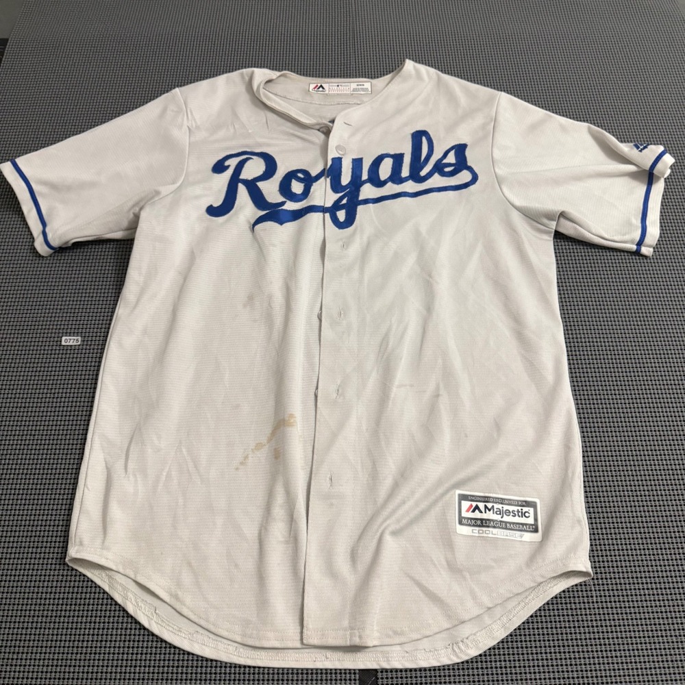 Majestic Kansas City Royals Lorenzo Cain 6 Jersey Mens Medium Grey MLB Cool Base